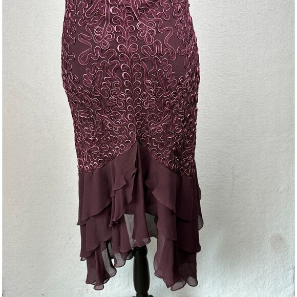 Vtg Sue Wong Silk Cocktail Dress Size 10 Beaded Halter Mermaid Tiered Romantic - Picture 13 of 16